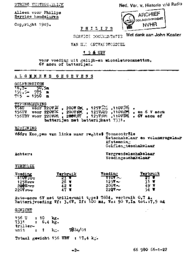 Philips 156U  Philips Historische Radios 156UV Philips_156U.pdf