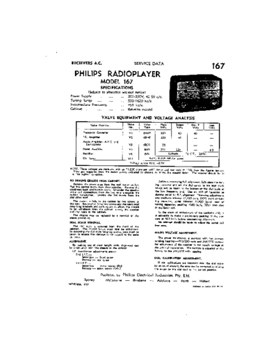 Philips 167  Philips Historische Radios 167 Philips 167.pdf