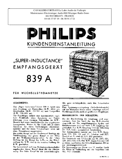 Philips 839 a  Philips Historische Radios 839A 839 a.pdf
