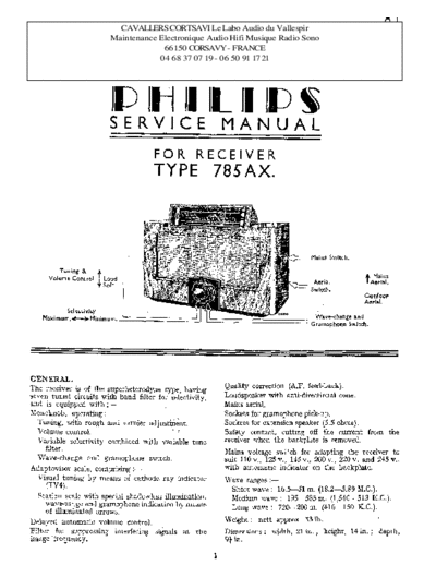Philips 785 ax  Philips Historische Radios 785AX 785 ax.pdf