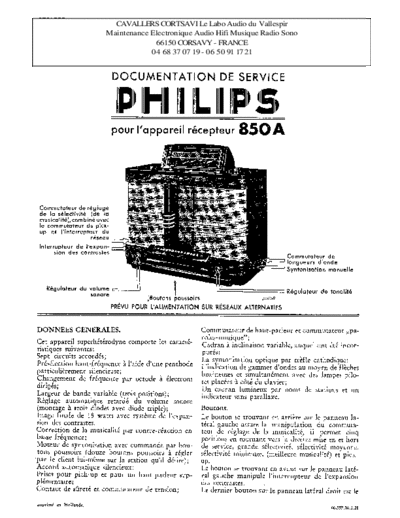 Philips 850 a  Philips Historische Radios 850A 850 a.pdf