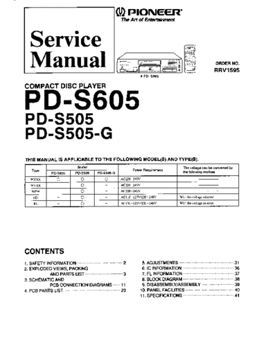 Pioneer hfe pioneer pd-s505 s605 service  Pioneer CD PD-S605 hfe_pioneer_pd-s505_s605_service.pdf