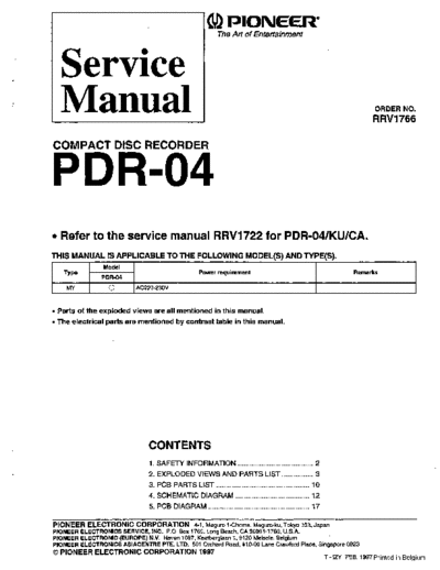 Pioneer hfe   pdr-04 service  Pioneer CD PDR-04 hfe_pioneer_pdr-04_service.pdf