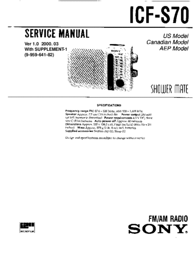 panasonic sony icf-s70 service manual  panasonic Fax KXFM90PDW Viewing SGML_VIEW_DATA EU KX-FM90PD-W SVC Audio sony_icf-s70_service_manual.pdf