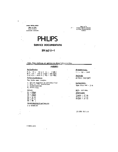 Philips BX441U  Philips Historische Radios BX441U BX441U.pdf