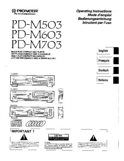 Pioneer hfe   pd-m503 m603 m703 en de fr it  Pioneer CD PD-M703 hfe_pioneer_pd-m503_m603_m703_en_de_fr_it.pdf