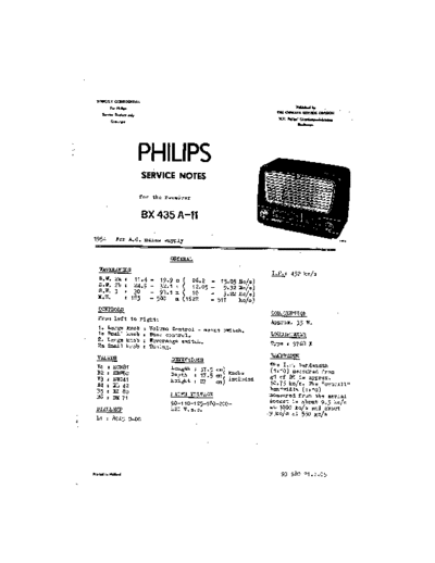 Philips BX435A  Philips Historische Radios BX435A BX435A.pdf