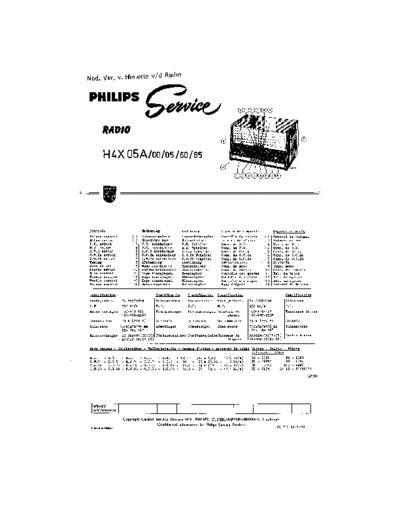 Philips H4X05A  Philips Historische Radios H4X05A H4X05A.pdf
