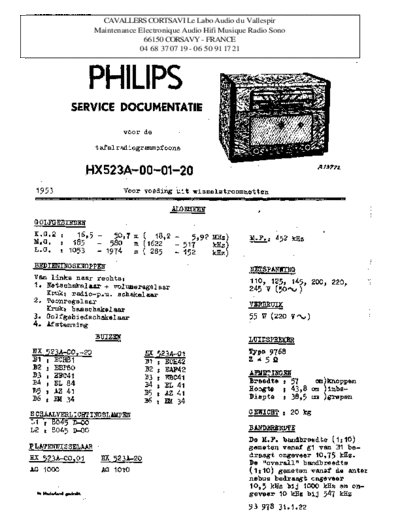 Philips hx 523 a  Philips Historische Radios HX523A hx 523 a.pdf