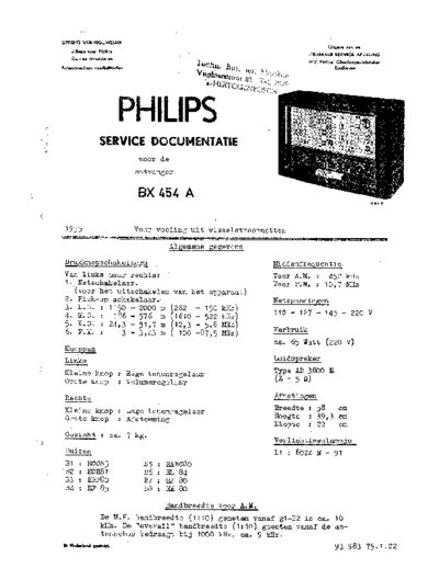 Philips BX454A  Philips Historische Radios BX454A BX454A.pdf