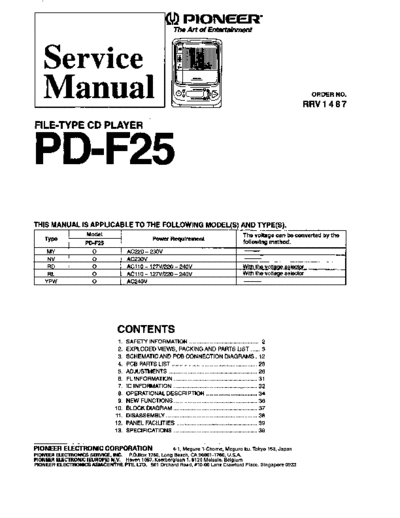 Pioneer hfe   pd-f25 service en rrv1487  Pioneer CD PD-F25 hfe_pioneer_pd-f25_service_en_rrv1487.pdf