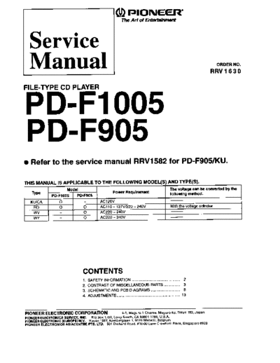 Pioneer hfe pioneer pd-f905 f1005 service en rrv1630  Pioneer CD PD-F905 hfe_pioneer_pd-f905_f1005_service_en_rrv1630.pdf