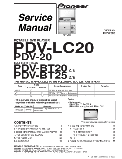 Pioneer hfe   pdv-20 lc20 service rrv2383 en  Pioneer DVD PDV-BD20 hfe_pioneer_pdv-20_lc20_service_rrv2383_en.pdf