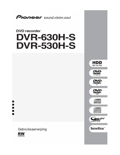 Pioneer DVR530-630  Pioneer DVD DVR-530-630 gebr aanw DVR530-630.pdf