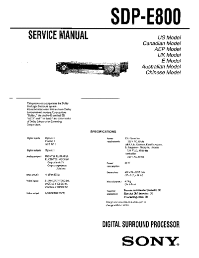 panasonic sdp-e800 digital surround processor  panasonic Fax KXFM90PDW Viewing SGML_VIEW_DATA EU KX-FM90PD-W SVC Audio sdp-e800_digital_surround_processor.pdf