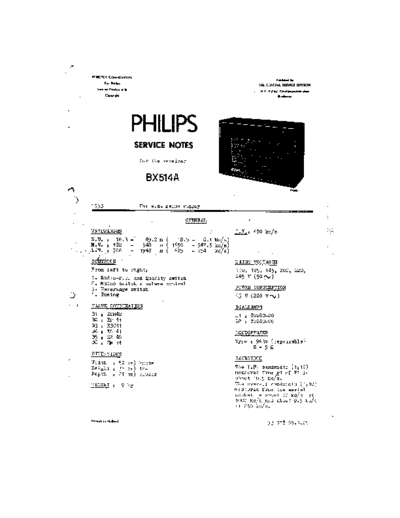 Philips BX514A  Philips Historische Radios BX514A BX514A.pdf