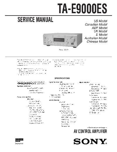panasonic Sony TA-E9000ES Service Manual  panasonic Fax KXFM90PDW Viewing SGML_VIEW_DATA EU KX-FM90PD-W SVC Audio Sony TA-E9000ES Service Manual.pdf