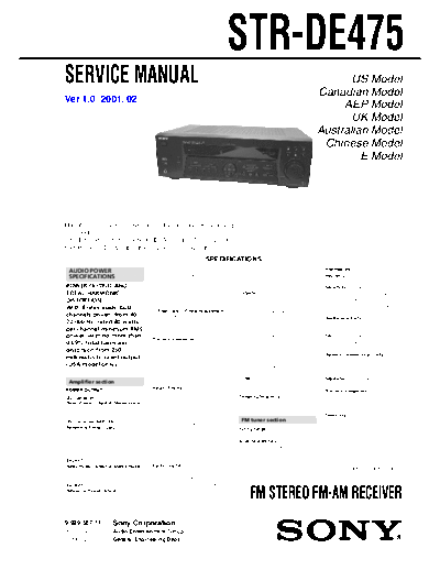 panasonic str de475 sm 307  panasonic Fax KXFM90PDW Viewing SGML_VIEW_DATA EU KX-FM90PD-W SVC Audio str_de475_sm_307.pdf