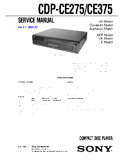 panasonic sony cdp-ce275 375  panasonic Fax KXFM90PDW Viewing SGML_VIEW_DATA EU KX-FM90PD-W SVC Audio sony_cdp-ce275_375.pdf