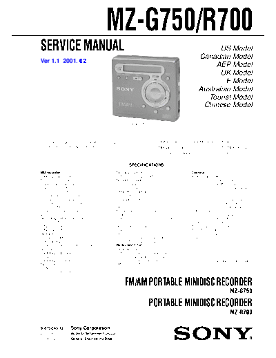 panasonic sony mz-r700 g750 sm  panasonic Fax KXFM90PDW Viewing SGML_VIEW_DATA EU KX-FM90PD-W SVC Audio sony_mz-r700_g750_sm.pdf