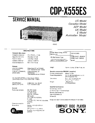 panasonic Sony CDP-X555ES cd sm  panasonic Fax KXFM90PDW Viewing SGML_VIEW_DATA EU KX-FM90PD-W SVC Audio Sony_CDP-X555ES_cd_sm.pdf