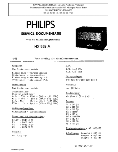 Philips hx 553 a  Philips Historische Radios HX553A hx 553 a.pdf