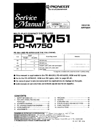 Pioneer hfe pioneer pd-m51 m750 service en  Pioneer CD PD-M750 hfe_pioneer_pd-m51_m750_service_en.pdf