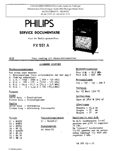 Philips fx 551 a  Philips Historische Radios FX551A fx 551 a.pdf