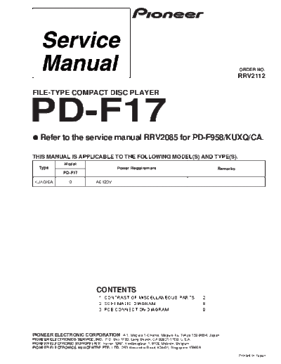 Pioneer hfe   pd-f17 service en rrv2112  Pioneer CD PD-F17 hfe_pioneer_pd-f17_service_en_rrv2112.pdf