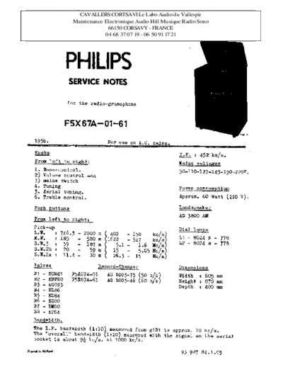 Philips f5x 67 a  Philips Historische Radios F5X67A f5x 67 a.pdf