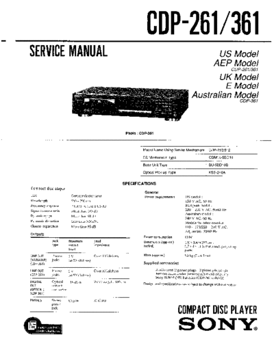 panasonic hfe sony cdp-261 361 service en  panasonic Fax KXFM90PDW Viewing SGML_VIEW_DATA EU KX-FM90PD-W SVC Audio CDP-261 hfe_sony_cdp-261_361_service_en.pdf