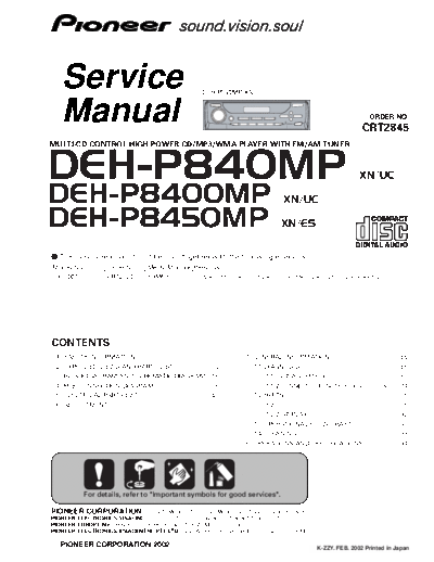 Pioneer DEH-P840MP  Pioneer Car Audio DEH-P840MP DEH-P840MP.pdf