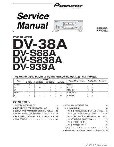 Pioneer hfe   dv-38a s88a s838a 939a service en  Pioneer DVD DV-S88A hfe_pioneer_dv-38a_s88a_s838a_939a_service_en.pdf