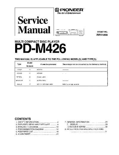 Pioneer hfe   pd-m426 service  Pioneer CD PD-M426 hfe_pioneer_pd-m426_service.pdf