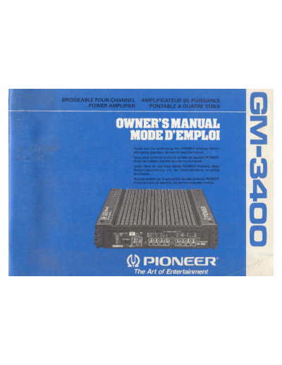 Pioneer gm 3400 272  Pioneer Car Audio GM-3400 gm_3400_272.pdf