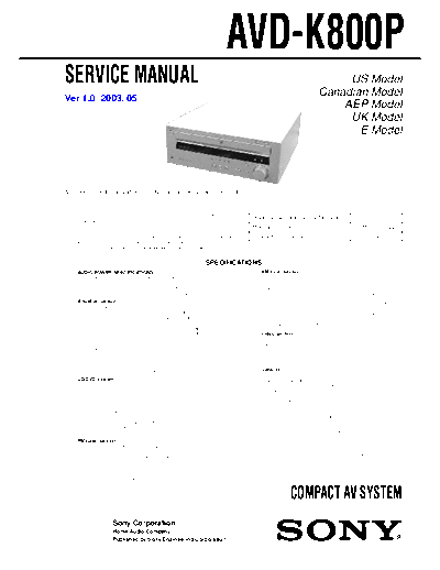 panasonic hfe sony avd-k800p service en  panasonic Fax KXFM90PDW Viewing SGML_VIEW_DATA EU KX-FM90PD-W SVC Audio AVD-K800P hfe_sony_avd-k800p_service_en.pdf