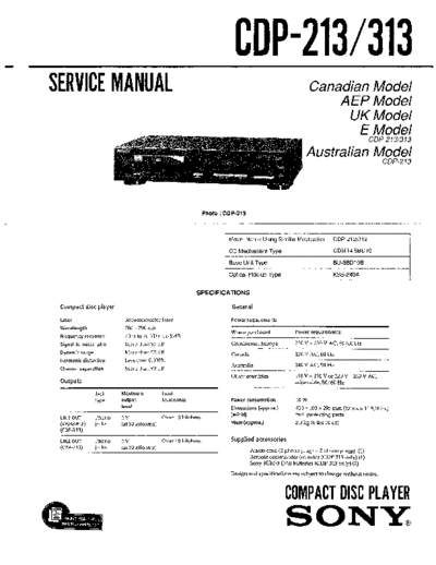 panasonic hfe sony cdp-213 313 service en  panasonic Fax KXFM90PDW Viewing SGML_VIEW_DATA EU KX-FM90PD-W SVC Audio CDP-213 hfe_sony_cdp-213_313_service_en.pdf