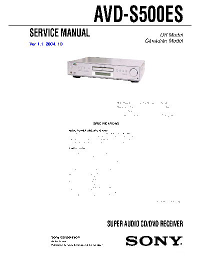 panasonic hfe sony avd-s500es service en  panasonic Fax KXFM90PDW Viewing SGML_VIEW_DATA EU KX-FM90PD-W SVC Audio AVD-S500ES hfe_sony_avd-s500es_service_en.pdf