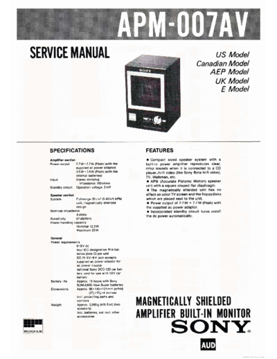 panasonic hfe sony apm-007av service en  panasonic Fax KXFM90PDW Viewing SGML_VIEW_DATA EU KX-FM90PD-W SVC Audio APM-007AV hfe_sony_apm-007av_service_en.pdf