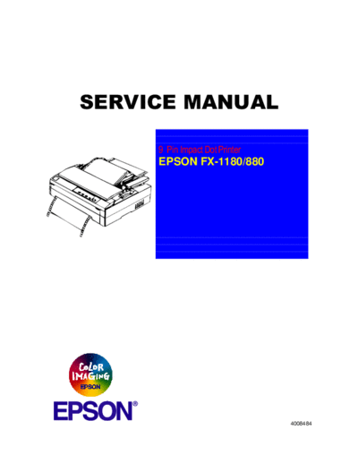 epson FX-880 FX-1180 Service Manual  epson printer FX-880_1180 FX-880_FX-1180 Service Manual.PDF