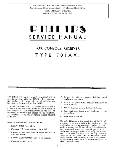 Philips 701 ax  Philips Historische Radios 701AX 701 ax.pdf