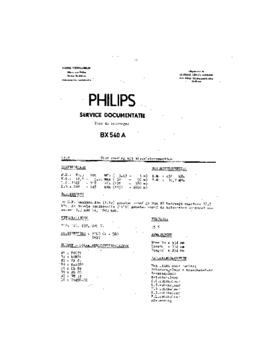 Philips BX540A  Philips Historische Radios BX540A BX540A.pdf