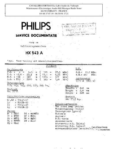 Philips hx 543 a  Philips Historische Radios HX543A hx 543 a.pdf