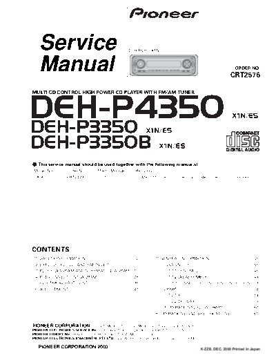 Pioneer DEH-P4350  Pioneer Car Audio DEH-P4350 DEH-P4350.pdf