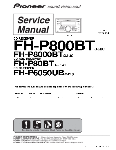 Pioneer hfe   fh-p80bt p800bt p8000bt p6050ub service crt4134 en  Pioneer Car Audio FH-P80BT hfe_pioneer_fh-p80bt_p800bt_p8000bt_p6050ub_service_crt4134_en.pdf