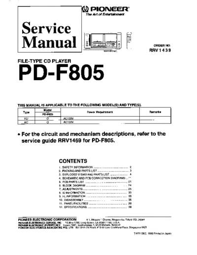Pioneer hfe pioneer pd-f805 service en rrv1439  Pioneer CD PD-F805 hfe_pioneer_pd-f805_service_en_rrv1439.pdf