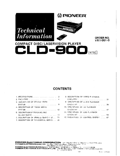Pioneer hfe   cld-900 tech info vrt-051-0 en  Pioneer Laser Disk CLD-900 hfe_pioneer_cld-900_tech_info_vrt-051-0_en.pdf