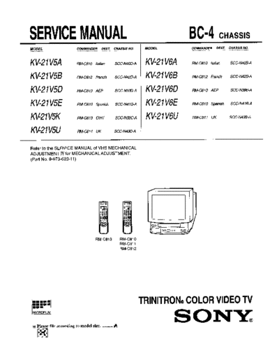 Sony KV-21V5   TV  Sony SONY KV chassis KV-21V5 SONY TV.pdf