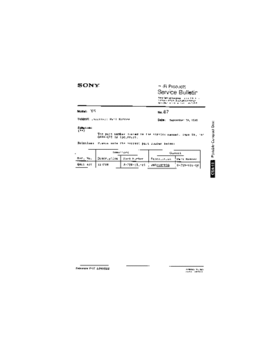 Sony HFP0087  Sony HiFi Service Bulletin HFP0087.PDF