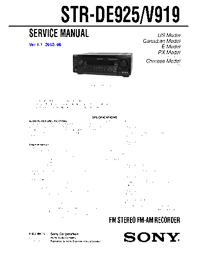 Sony STR-DE925 V919  Sony Sony STR-DE925_V919.pdf